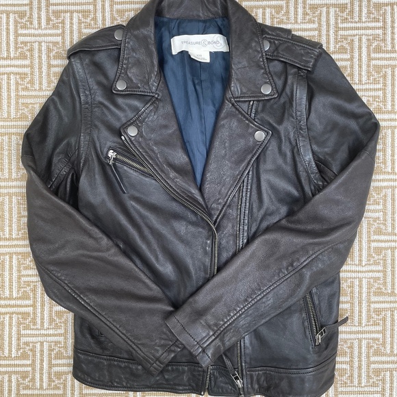 Treasure & Bond leather jacket with removable sleeves - Picture 2 of 6
